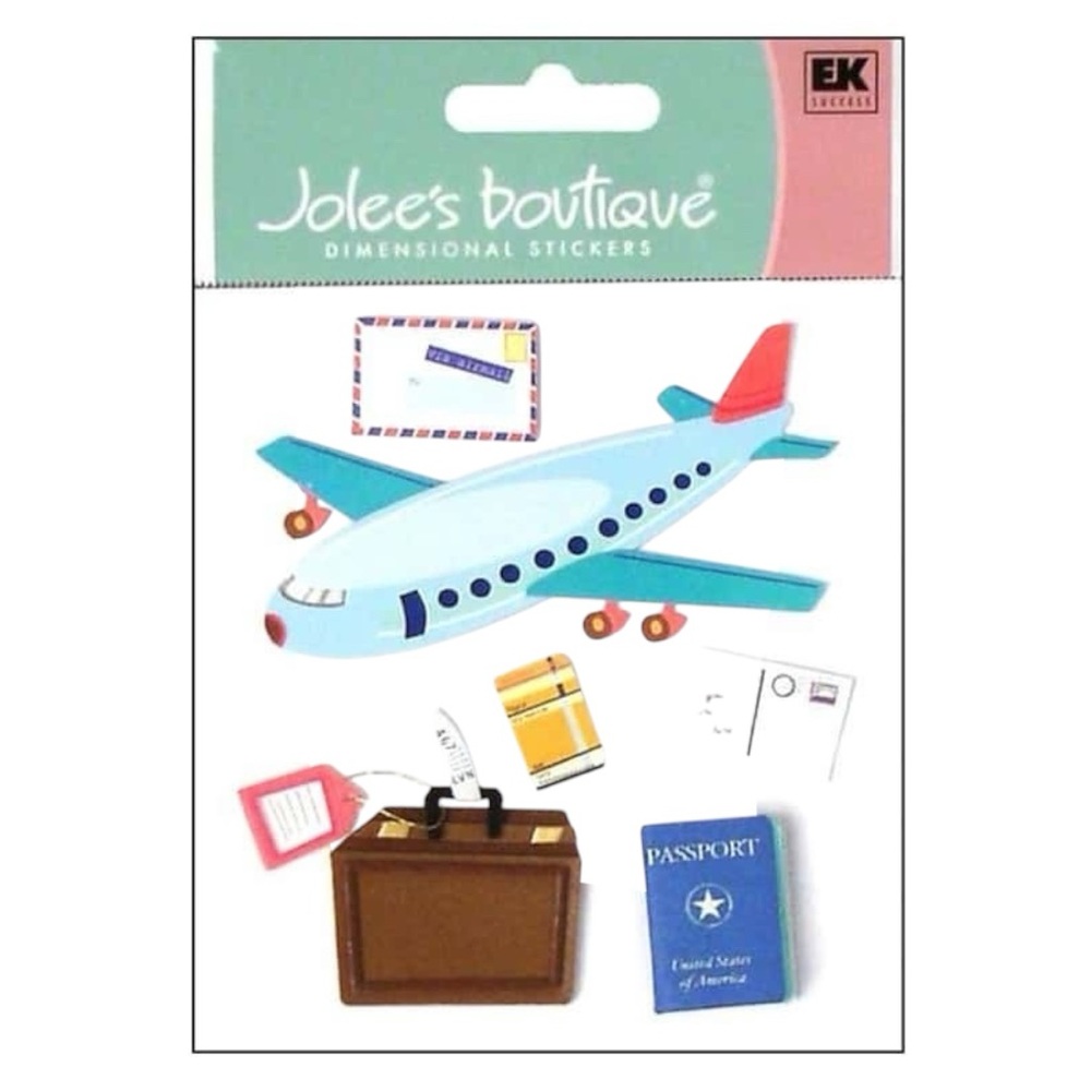 JOLEE’S BOUTIQUE DIMENSIONAL STICKERS AIRPLANE TRAVEL - BRAND NEW